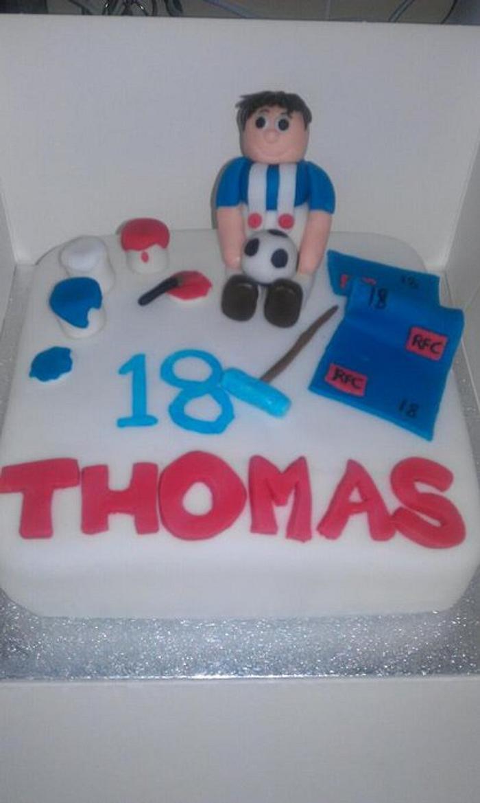 Cake for an 18 year old painter and decorator glasgow rangers fan!