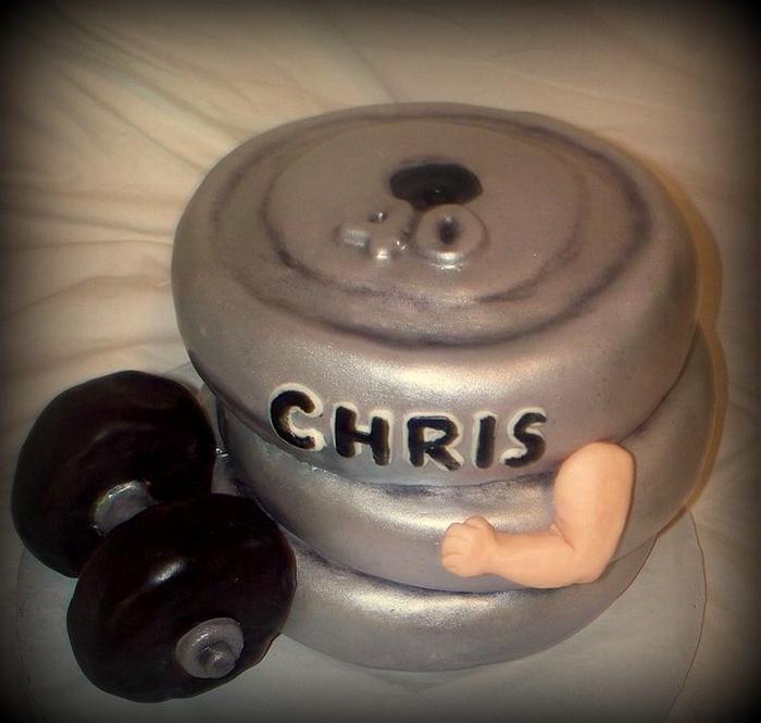 Weight Lifter's 40th Birthday Cake