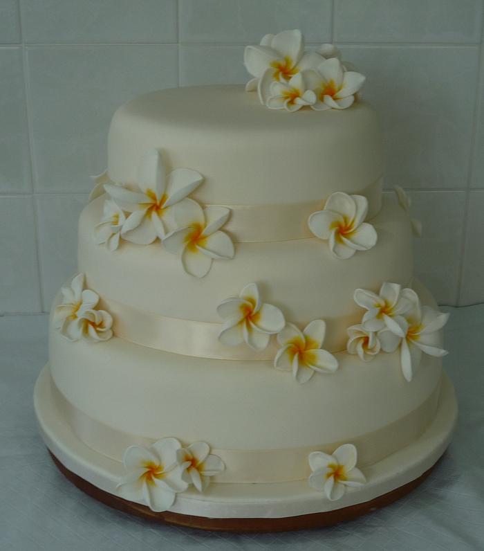 Frangipani wedding cake