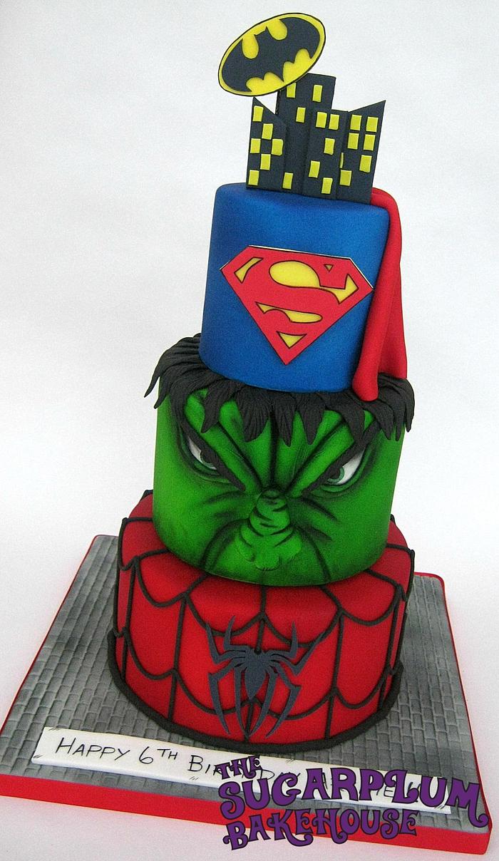 Mini 3 Tier Superhero Cake!