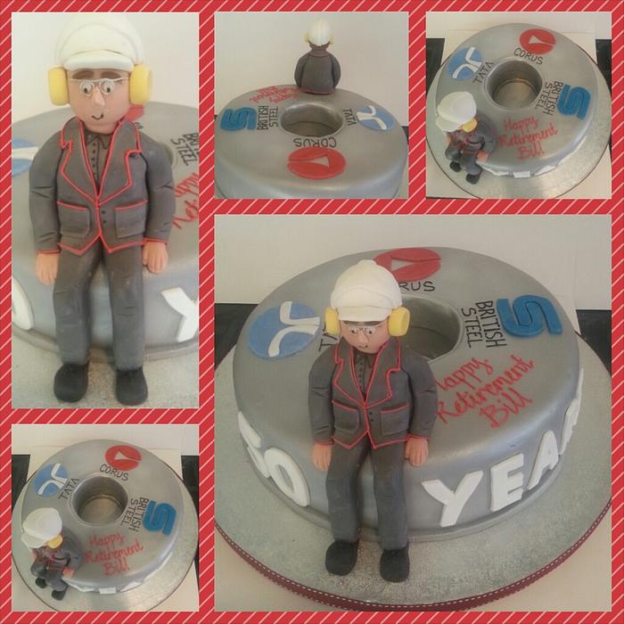 Steel reel retirement cake