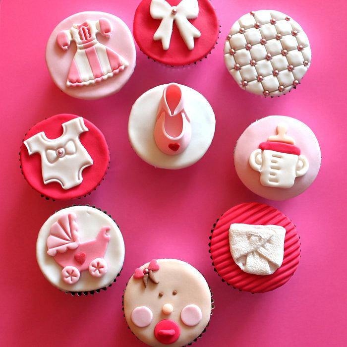 Girl Baby shower cupcakes