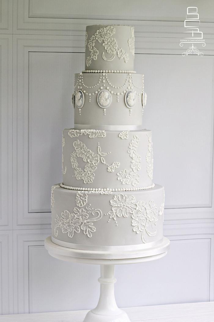 Dove grey wedding cake