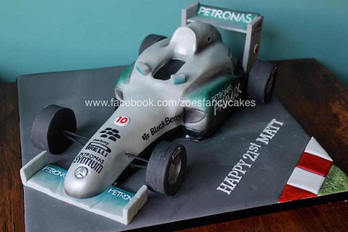 Racing car formula one cake