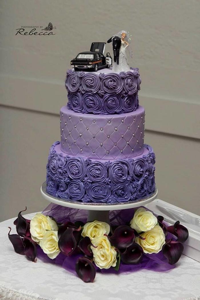 Purple Buttercream Wedding cake