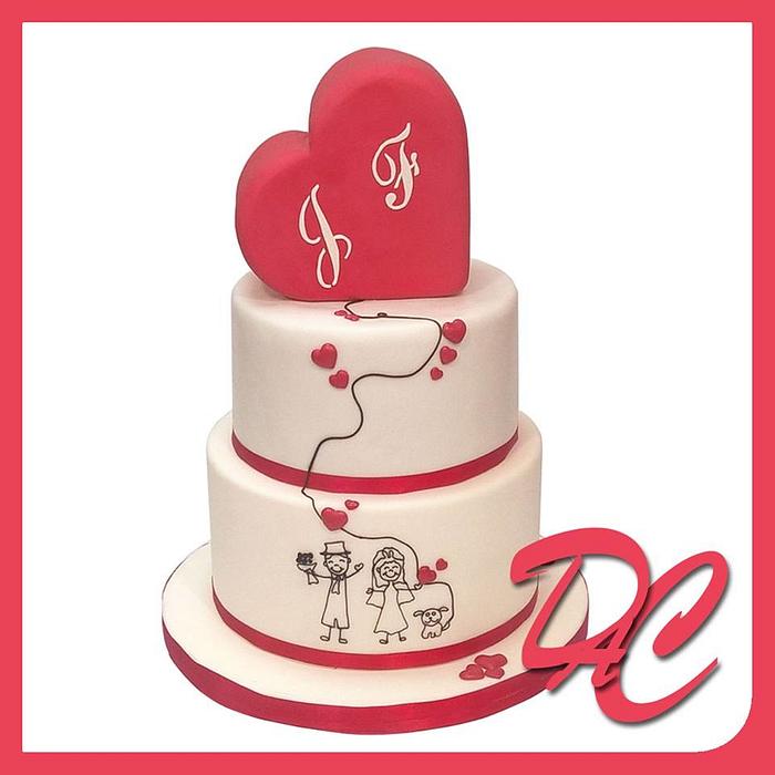 heart wedding cake new version