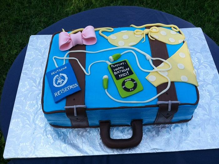 Suitcase cake for the avid traveler