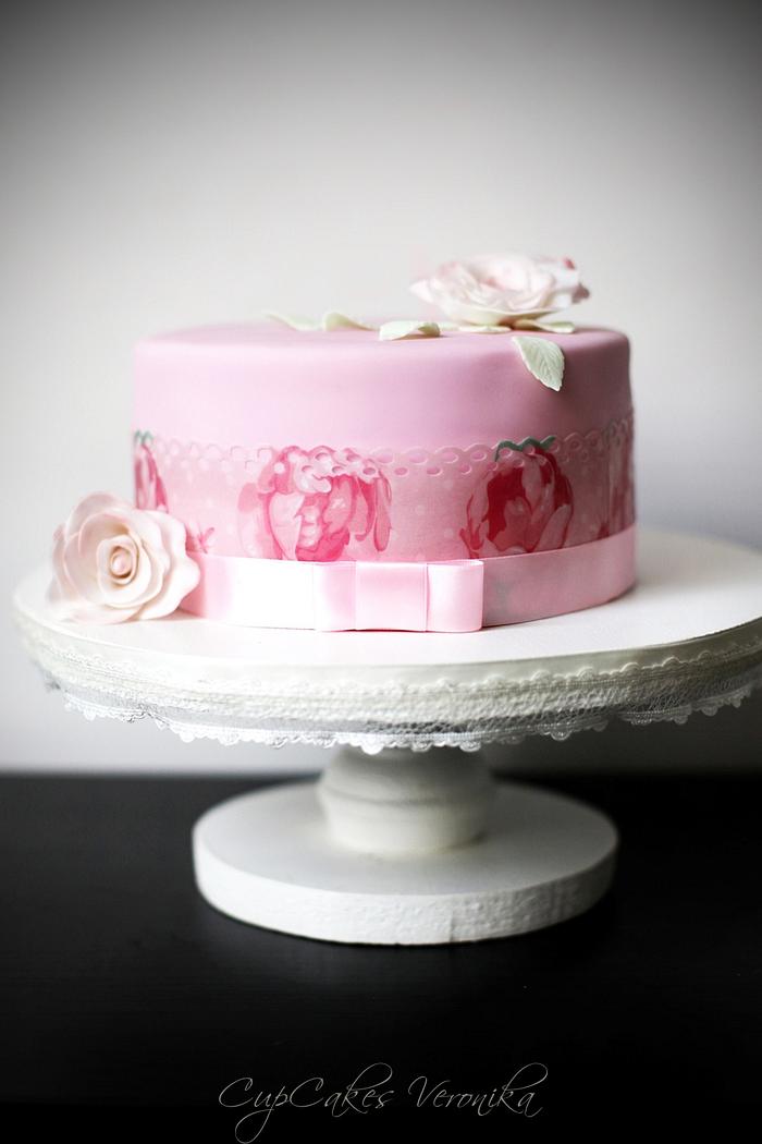 Cake with roses