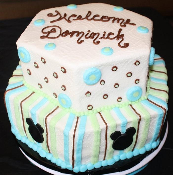 Disney theme baby shower cake
