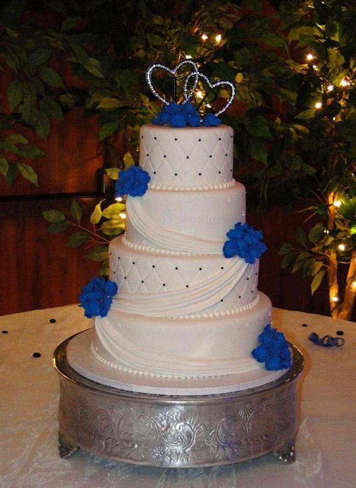 Blue Hydreangea Wedding Cake
