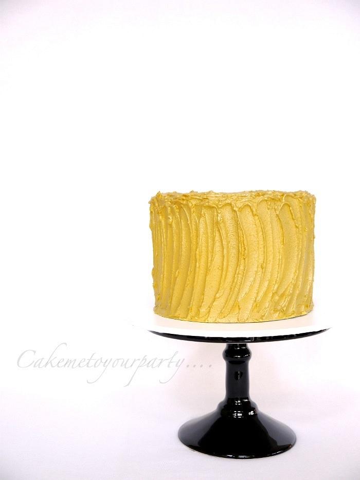 Gold rustic buttercream wedding cake.