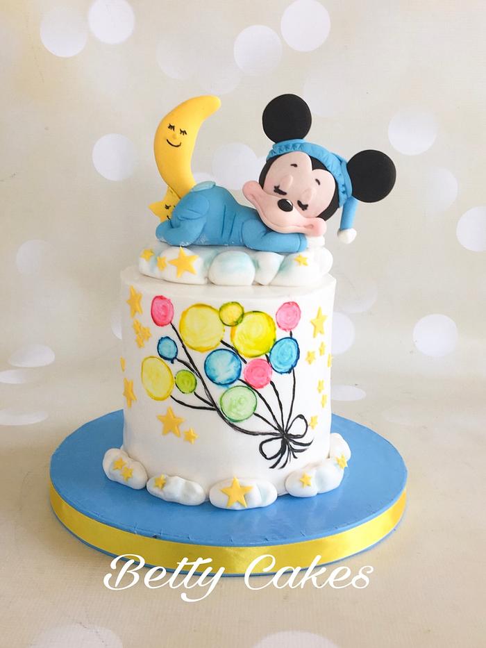 Hand painted Mickey Mouse Cake 
