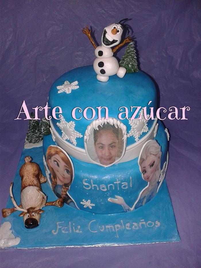 Frozen cake, Ana and Elsa cake