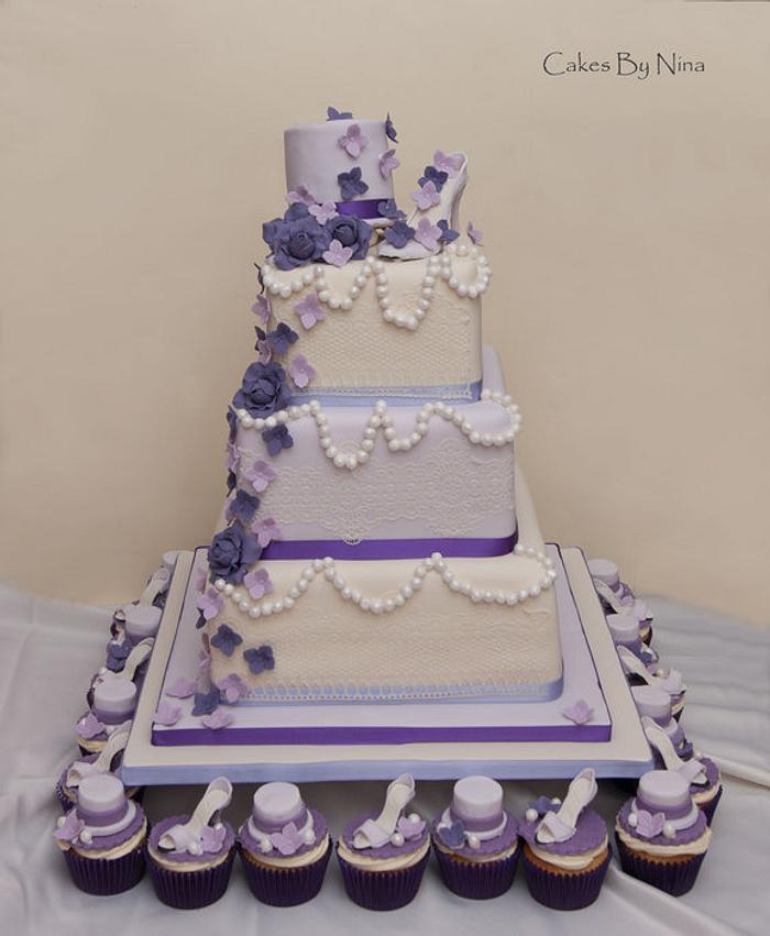 Top hat and shoe wedding cake