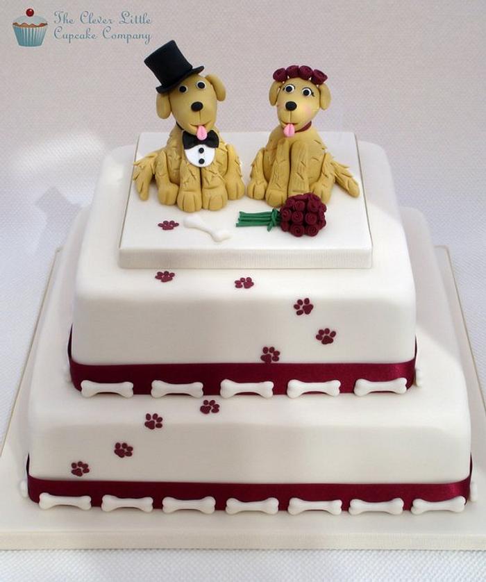 Golden Retriever Novelty Wedding Cake