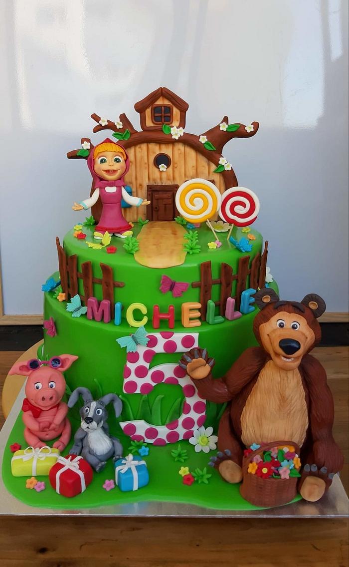 Cake with Masha and bear