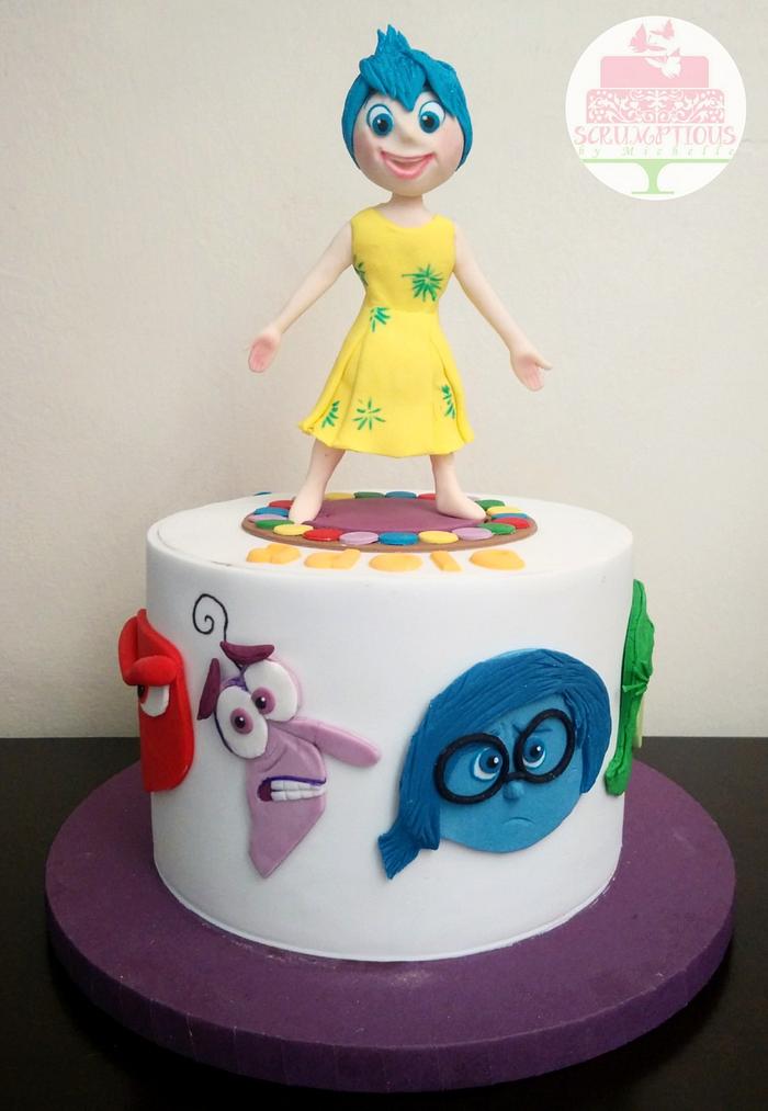 Inside Out cake with Joy topper