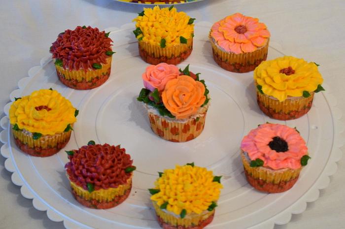 Buttercream flower cupcake
