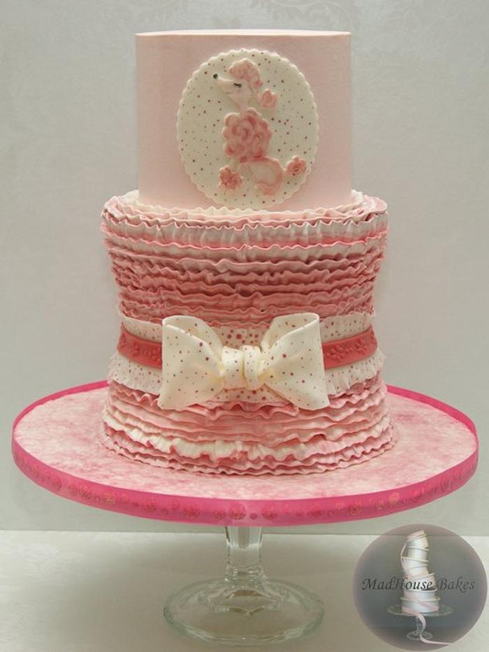 Pink Poodle Birthday Cake