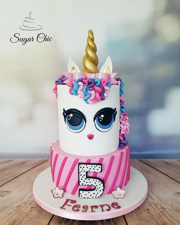 LOL Surprise Doll Unicorn Cake