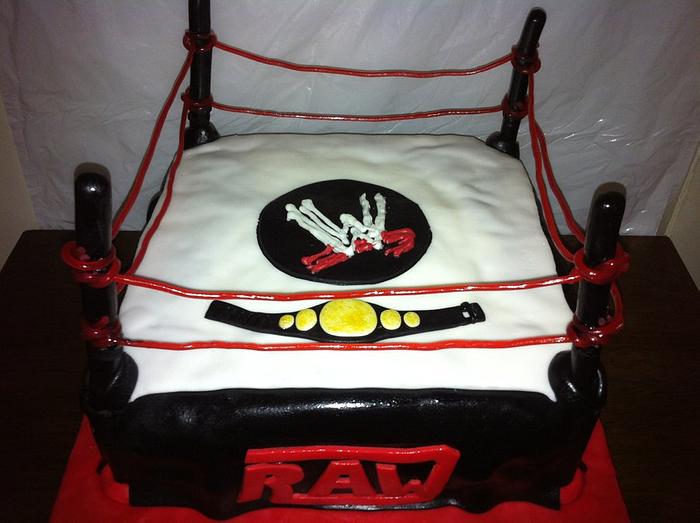 Wrestling ring birthday cake