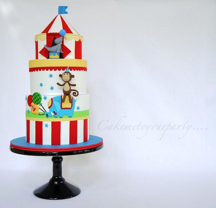 1st Birthday Circus Cake
