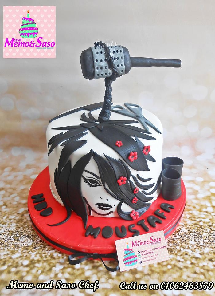 Hairdresser birthday cake