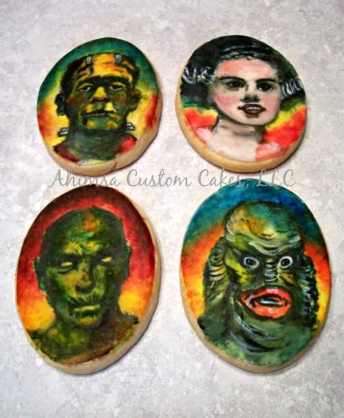 Classic Monsters ~ hand painted cookies