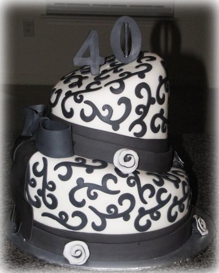 40th birthday cake topsy