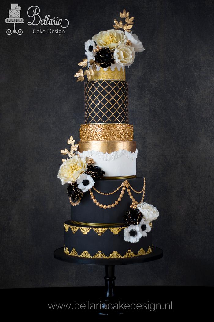 Romantic Great Gatsby weddingcake