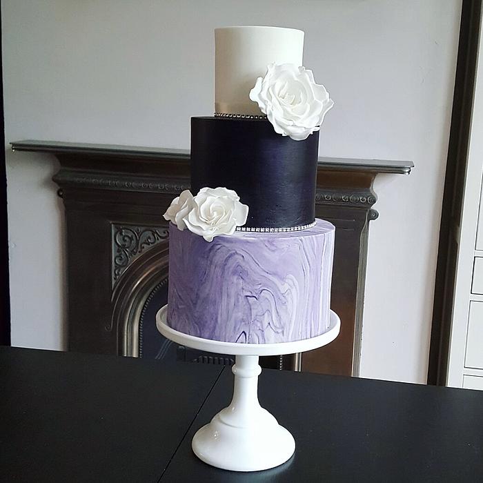 Purple Marble Wedding Cake
