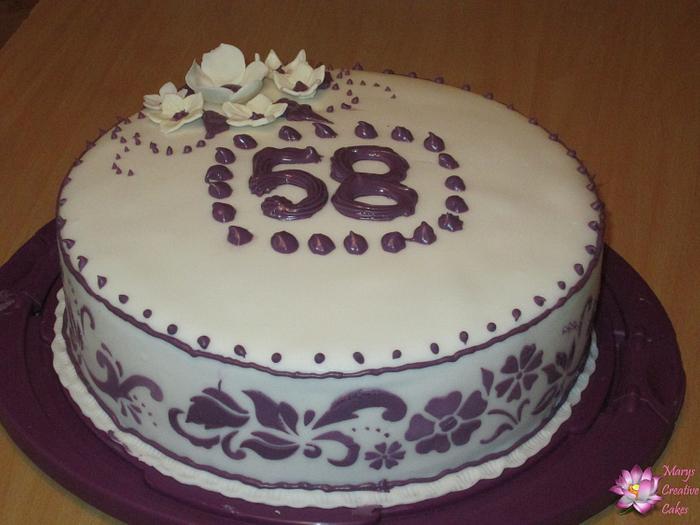 58th Birthday cake