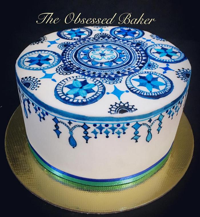 Blue Pottery Cake  