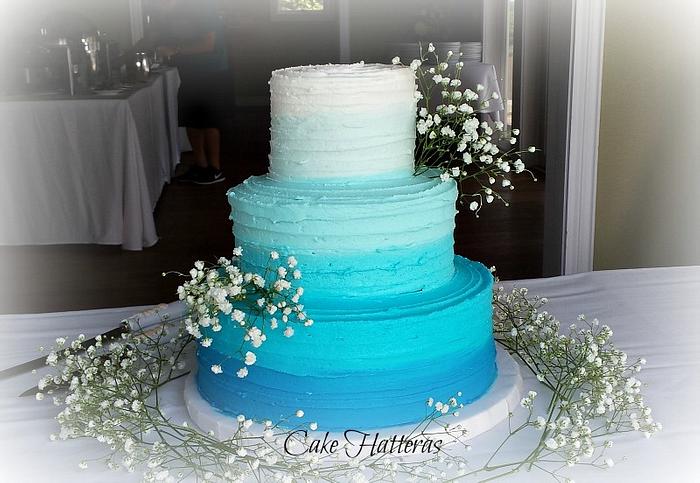 Blue wedding cake
