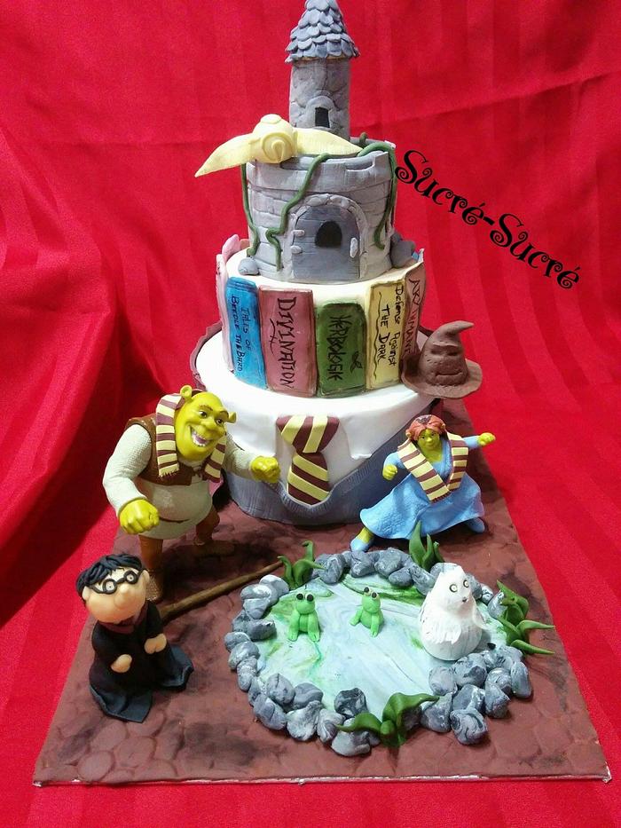 Harry Potter & Shrek cake