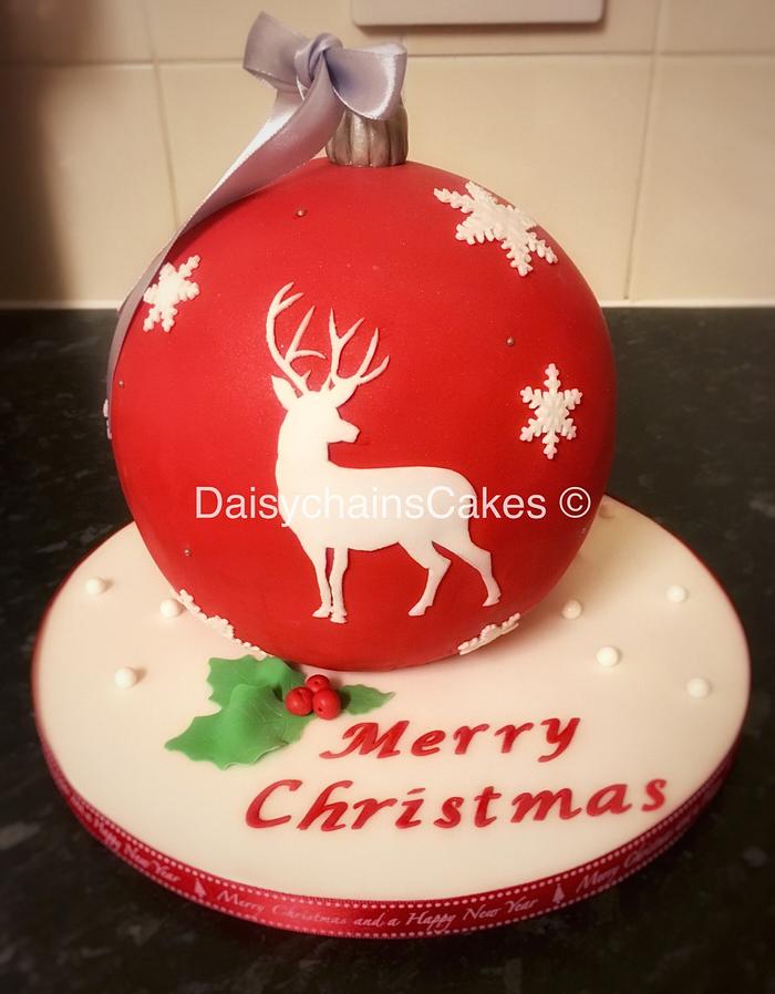 Christmas bauble cake
