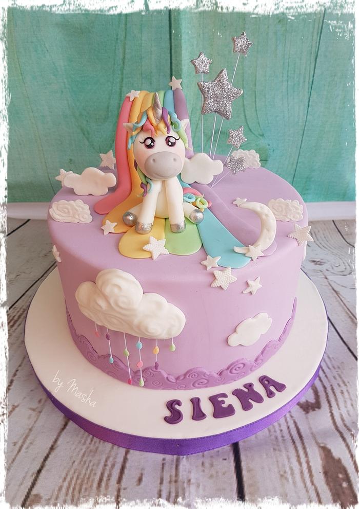 Over the rainbow unicorn cake