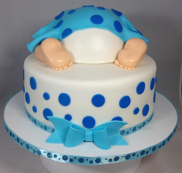 Mom and Dad baby shower cake