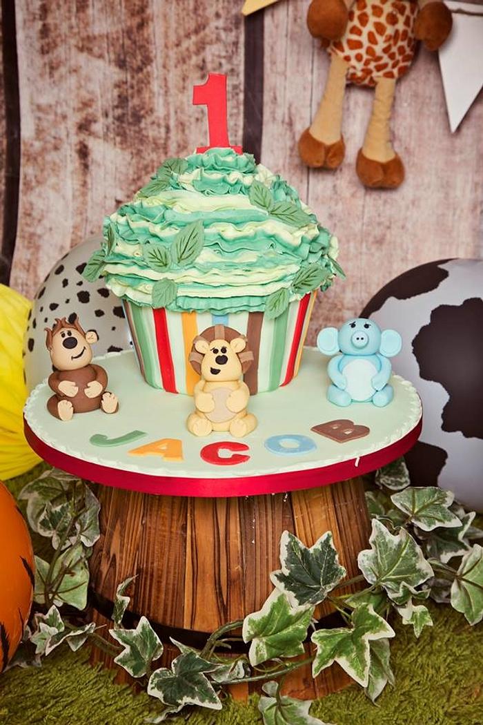 Jungle themed Giant Cupcake