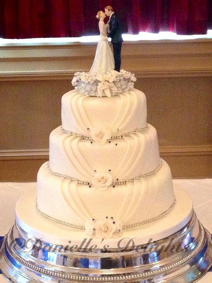 Pleated wedding cake