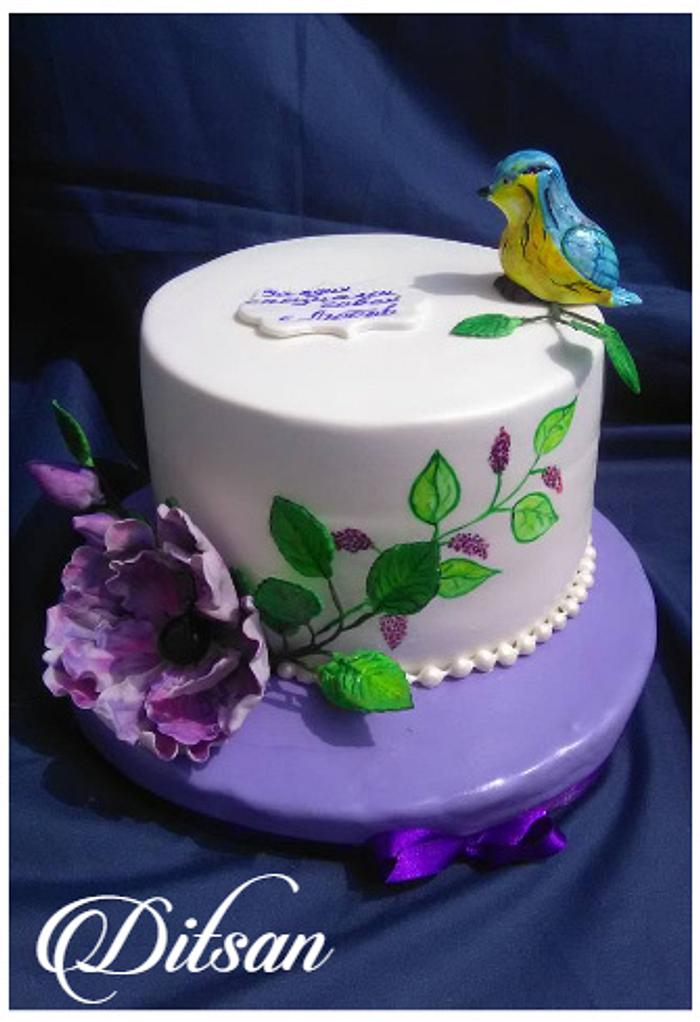 Cake with a bird
