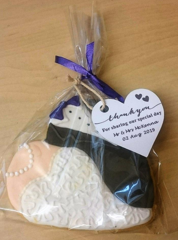 Bride and groom wedding favours