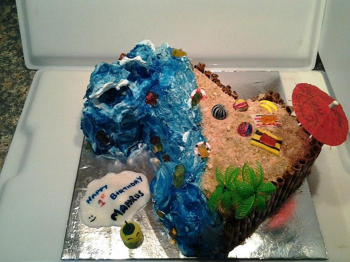 First birthday beach cake