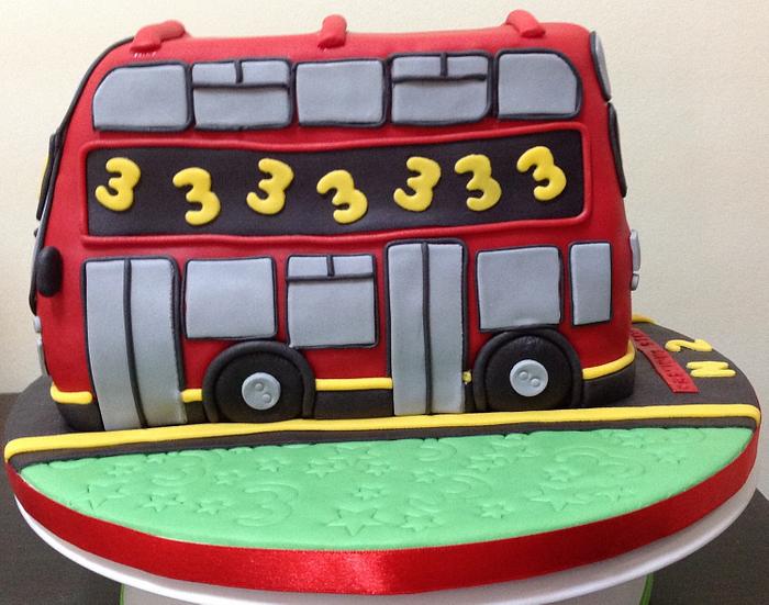3rd Birthday Red Bus Cake