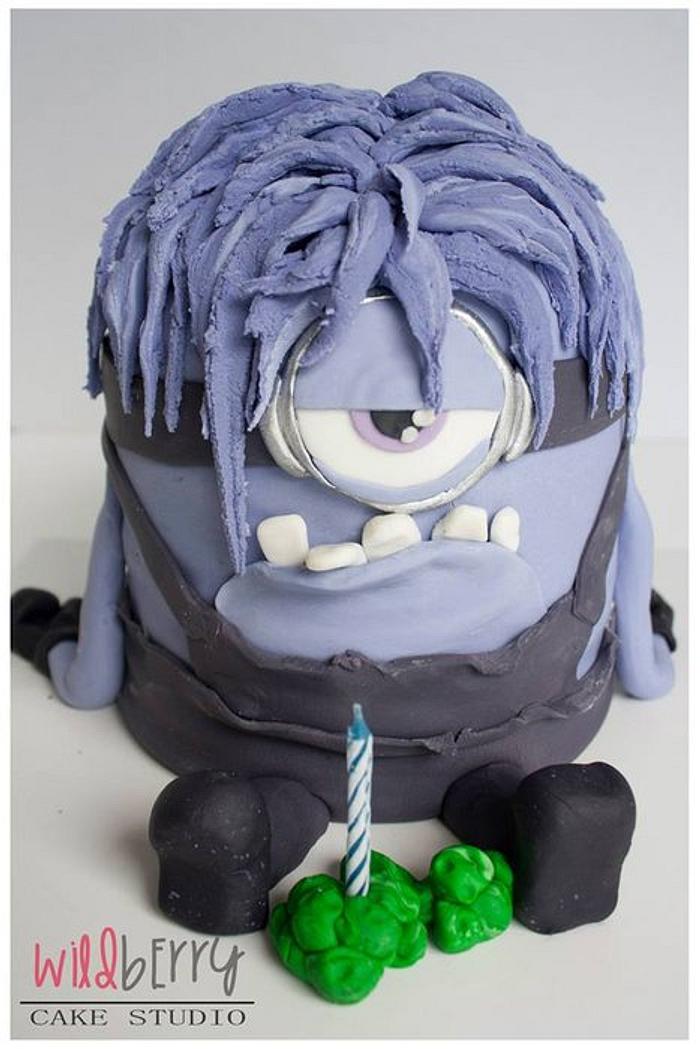 Evil minion cake - Decorated Cake by Wildberry Cake - CakesDecor