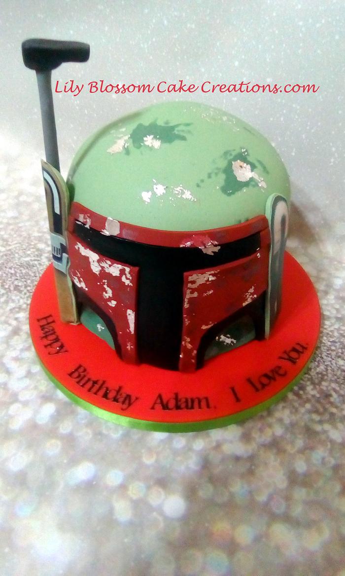 Star Wars Boba Fett Helmet Cake