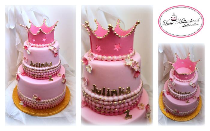 With the crown princess cake