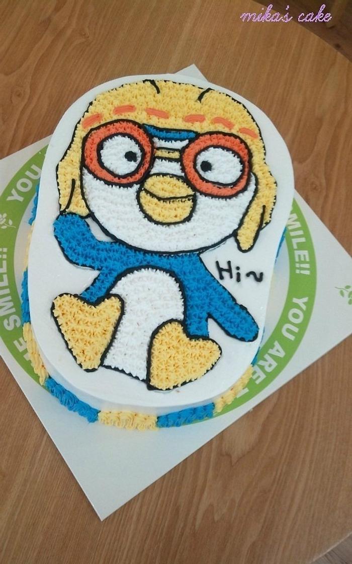 little penguin 'pororo' cake