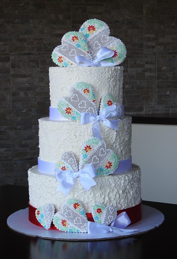 Folk wedding cake