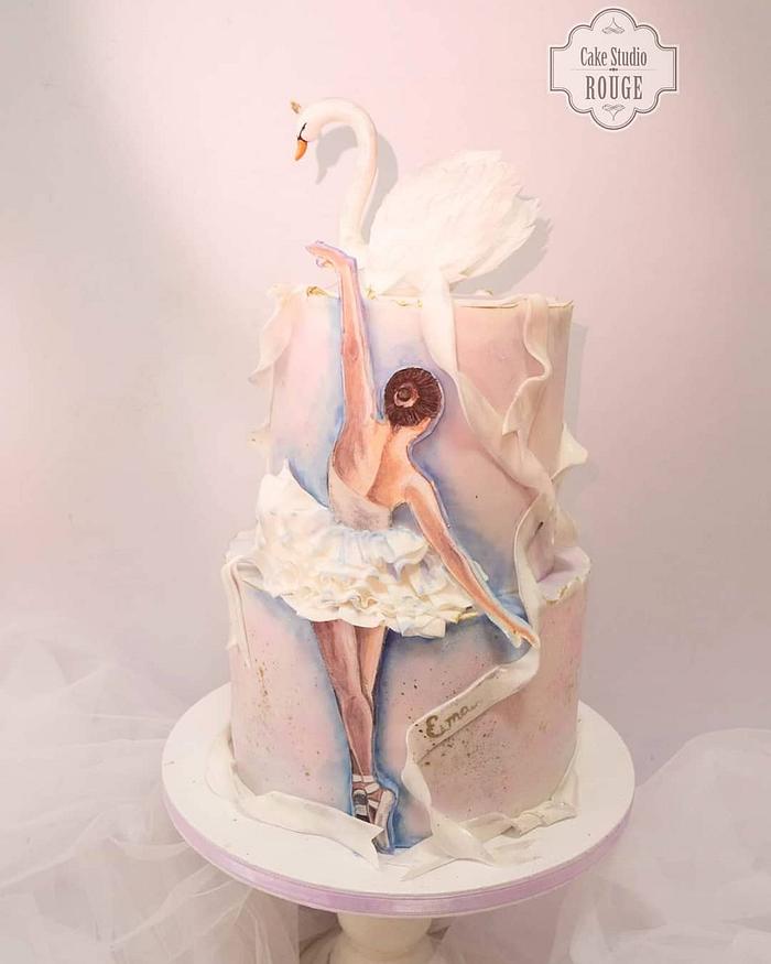Hand painted ballerina cake <3